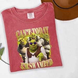 Can&#39;t Today I&#39;m Swamped Shirt, Shrek Funny Trending Shirt, Comfort Colors, Fiona and Shrek Tshirt, Face Meme Shirt, Gifts For Man And Women