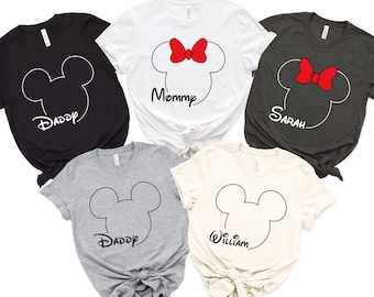 Custom Disney Shirt, Personalized Minnie Tshirt, Minnie Coquette Tee, Disney Minnie Tshirt, Coquette Bow Shirt, Disneyland Trip Shirt