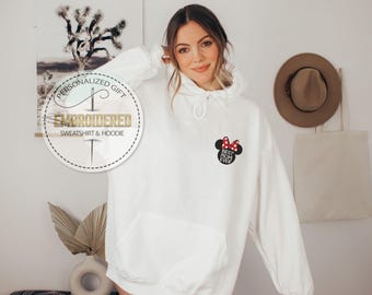 Embroidered Minnie Hoodie, Mothers Day Gifts, Best Mom Ever, Embroidery Mom Sweatshirt, Mama Embroidery Hoodie, Disneyland, Disney Trip