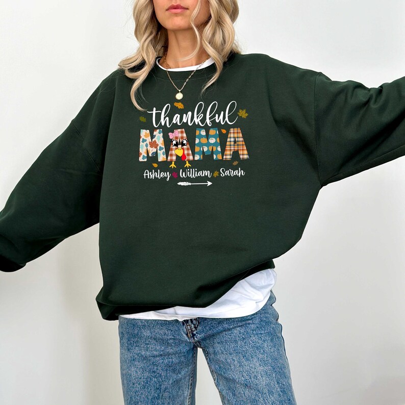 Custom Thankful Sweatshirt, Thanksgiving Hoodie, Autumn Youth