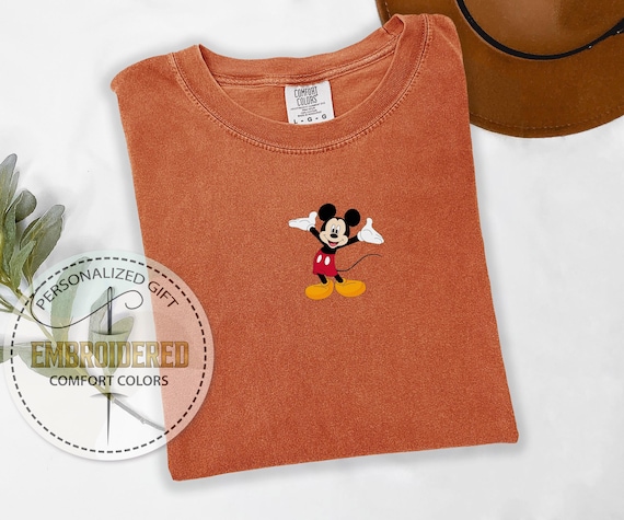 Embroidered Disney Shirt, Mickey Mouse Tshirt, Embroidery Minnie Tee, Disneyland Shirt, Disney Trip Tee, Disneyworld Shirt, Comfort Colors