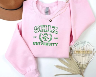 Embroidery SHIZ University, Embroidered Hoodie, Musical Movie Sweatshirt, Broomstick Magic Hoodie, Magical School, Cool Sweatshirt