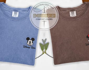 Custom Embroidered Disney Family Shirt, Comfort Colors Gift,  Mickey Dad Tee, Minnie Mom Shirt, Cute Disney Tshirt, Disneyland Tee, Magical