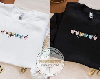 Embroidered Magical Disney Hoodie, Mickey Head Sweatshirt, Disneyland Hoodie, Embroidery Disney world Sweatshirt, Disney Trip Hoodie