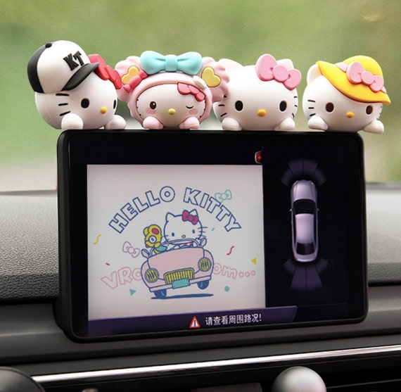 Kawaii Cute Kitty Anime Car Sticker Charm Accessories Interior Decor Japan  JDM Gift for Woman and Girls 