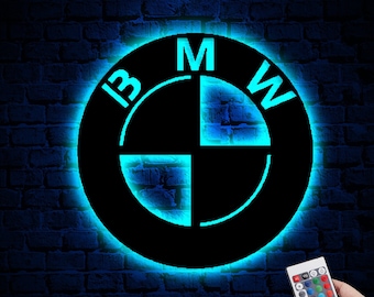Bmw Performance icon M Power logo Lampe LED sport usb 5w signe voiture  signe lampe plaque garage boîte illuminée impression 3D écriture fan art 1  2 -  France