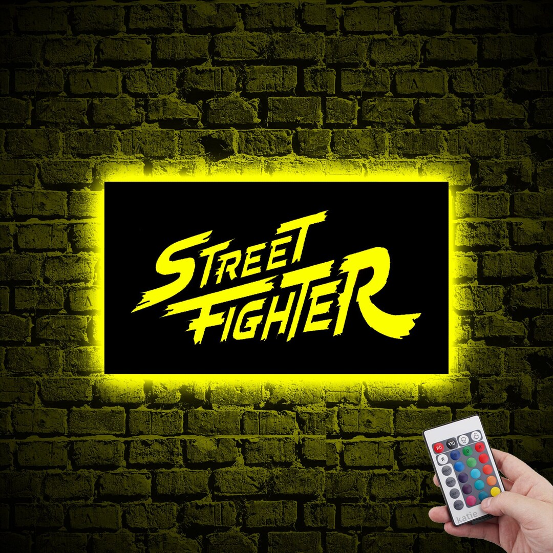 Street Fighter Neon Led Sign, Street Fighter Game Room Wall Art With