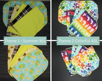 Paperless Kitchen Towels - Fun Summer Mix or Colorful ASL Designs for your Choice