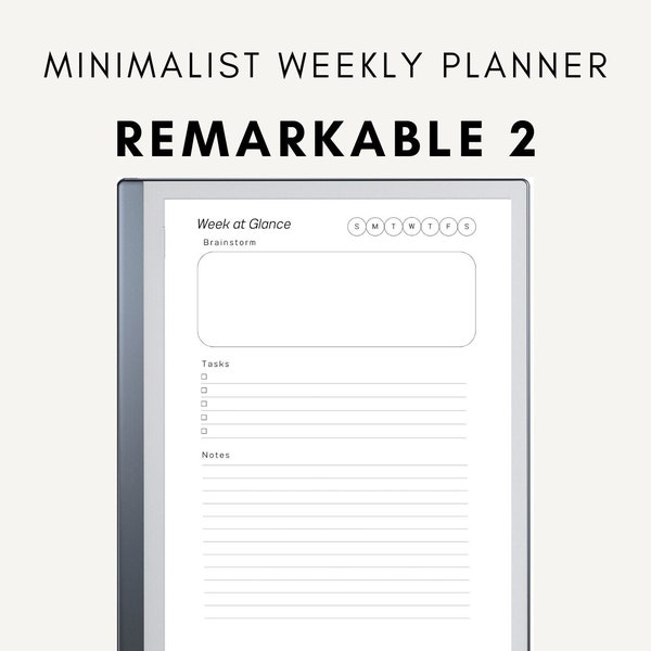 Digital PDF Planner for Remarkable 2 - Weekly and Daily Pages with Hyperlinks