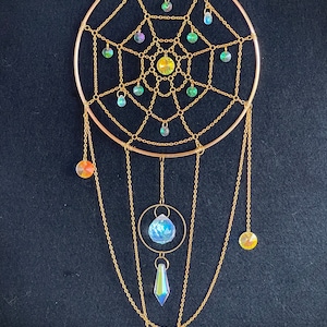 Spiderweb Sun Catcher Crystals Rainbow Maker Window Hanging