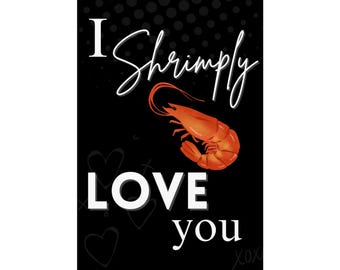 Shrimp Vertical Posters, Seafood Wall Art, Ocean Lover Home Decor, Coastal Kitchen Sign, Nautical Print, Beach House Decoration