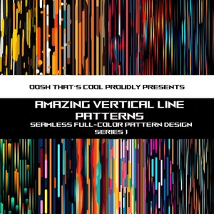 Colorful Vertical Line Pattern Digital Paper, Abstract Stripe Seamless Print, Modern Rainbow Scrapbook Paper, Striped Fabric Design Set 1