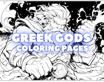 Libro para colorear de dioses griegos: 32 páginas detalladas (descarga PNG y PDF)