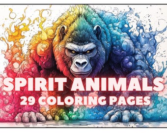 Spirit Animal Coloring Book: 29 Detailed Pages (PNG & PDF)