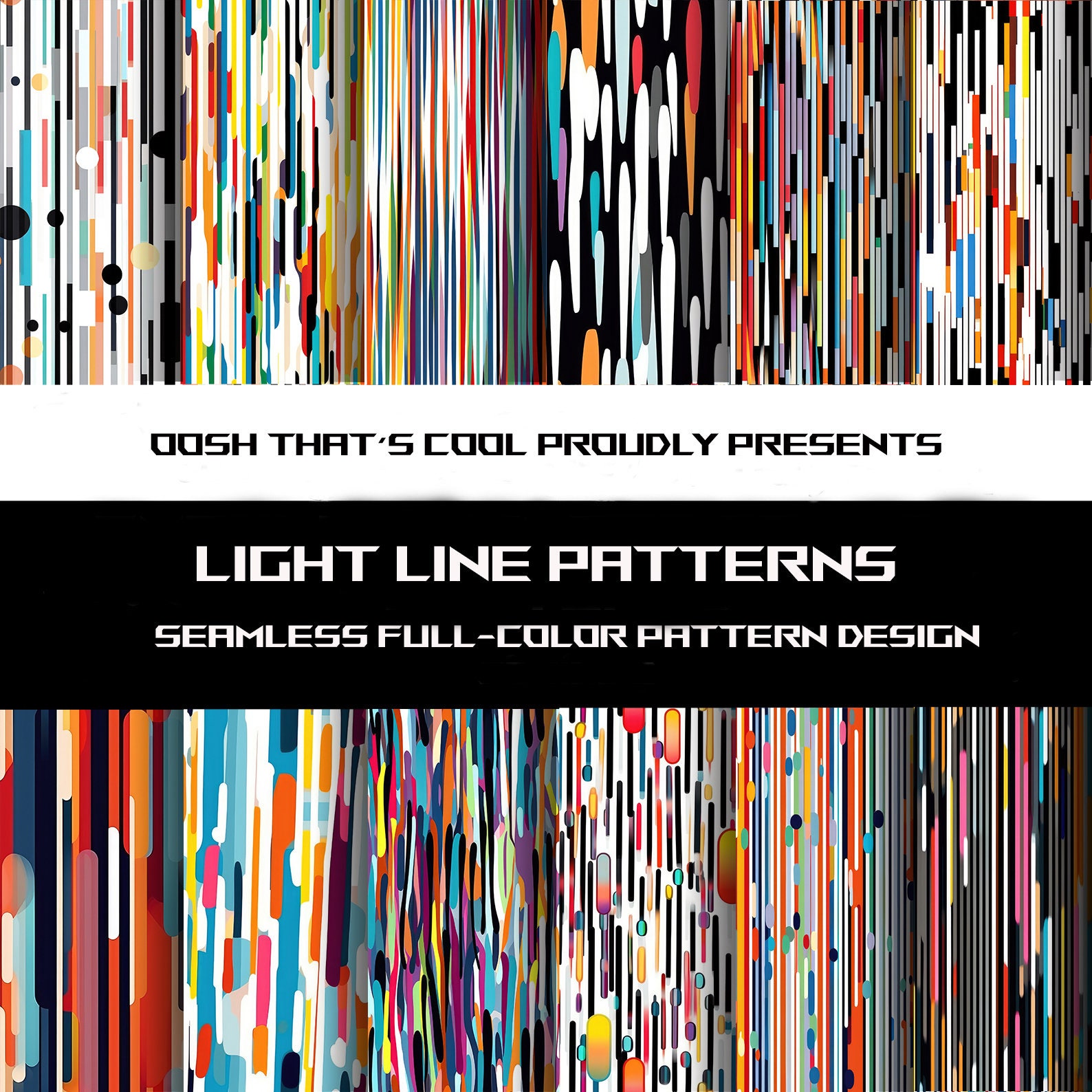 Abstrack Line Pattern Abstract Line Patterns: 12 Seamless Colorful Designs (JPG, PNG, SVG ...