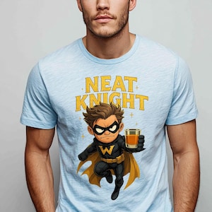 Neat Knight Funny Unisex T-Shirt, Whiskey Shirt, Whiskey Lover Tee, Whiskey Lover Gift, Whiskey Graphic Tee