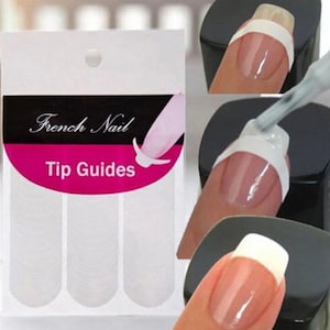 Nail Art French Manicure Guides "Curved" Half Moon Styles Tips Stickers Stencil