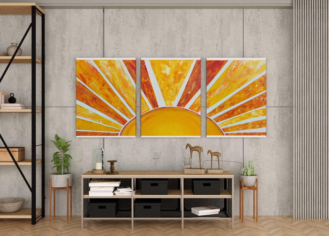 Sunrise Sunset Acrylic Wall Art Painting Three Piece Wall Etsy