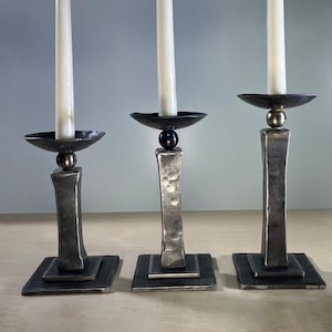 Handmade Wrought Iron Candle Holders, Rustic Candlestick, Unique Handcrafted, Home Decor Gift