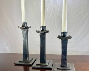 Wrought Iron Candlesticks With a Classic Design