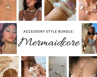 Mermaidcore Style Bundle - Accessory Style Bundle - Curated Collection of Handcrafted and Vintage Accessories - Mermaid - Coastal - Beachy