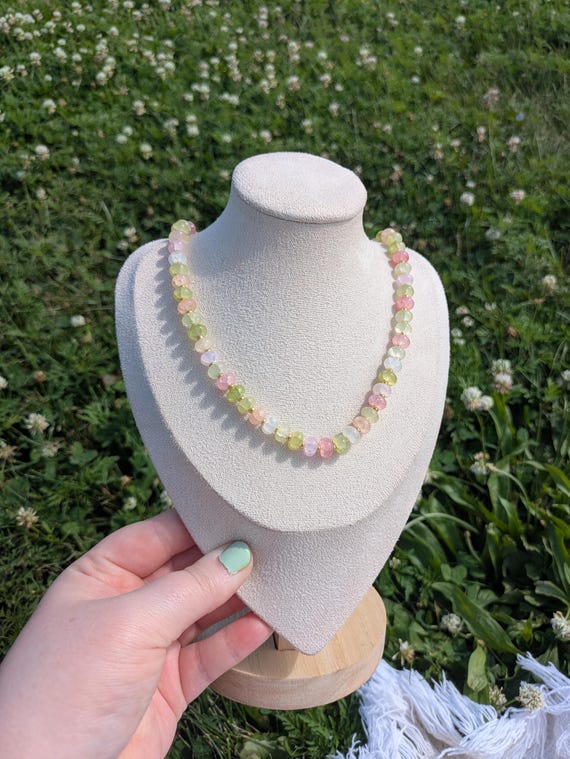 Ombre Glass Beaded Necklace: Colorful Candycore Jewelry