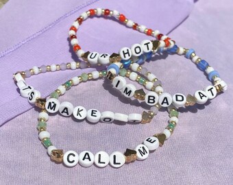 Sassy Bachelorette Party Bracelet Set - Funny and Inappropriate Friendship Bracelet Set - Flirty Bracelet Set - Stretch Bracelet Set