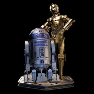 C3POとR2D2のジオラマ|スターウォーズ|彫刻|3Dモデル|コレクタブルフィギュア
