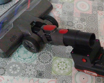 3d STL model. Dyson brush adapter to classic vacuum cleaner. Brush powered by Parkside 20V X20 Vteam battery