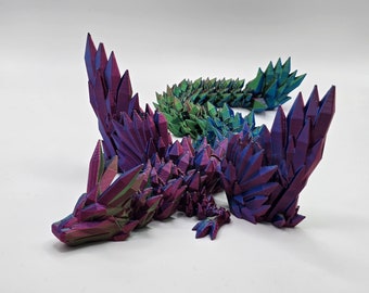 Articulated Crystal Wing Dragon: 3D Printed Fidget by Cinderwing3D