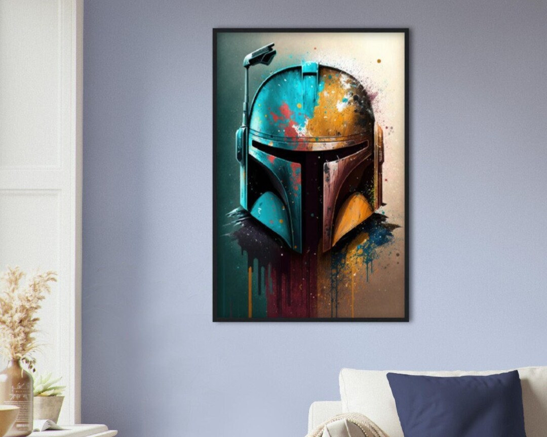 Mandalorian Helmet Poster Wall Art Cool Poster Gifts for Etsy