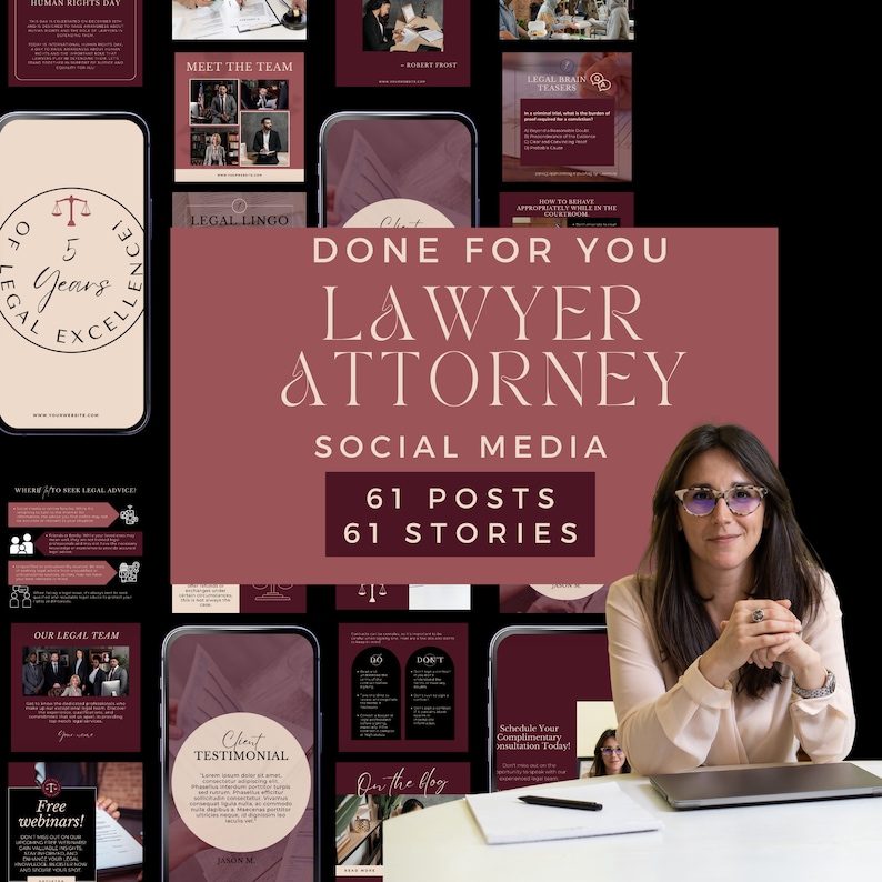 Law Firms On Instagram, Law Firm Instagram Template, Law Firm Social Media, Law Firm Instagram, Instagram For Law Firms, Law Firm Marketing, Law Firm Canva Template, Law Office Social Media,