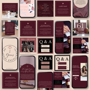 Law Firms On Instagram, Law Firm Instagram Template, Law Firm Social Media, Law Firm Instagram, Instagram For Law Firms, Law Firm Marketing, Law Firm Canva Template, Law Office Social Media,