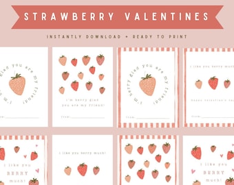 Valentine&#39;s Day Cards Printable Valentine Cards for Kids Instant Download Valentines party Printable