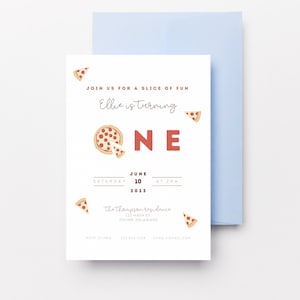 Invitation Pizza Party Birthday Pizza Invitation Slice of Fun Birthday Invitation Editable