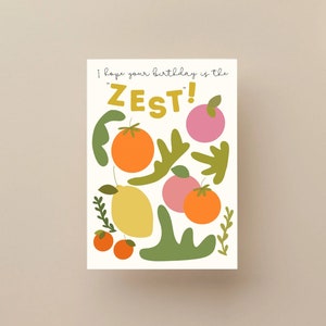 Grußkarte Geburtstag Grußkarte Handgezeichnete Karte Minimalistische Geburtstagskarte Druckbare Bday Karte Digitale Karten Zest Card Lemon