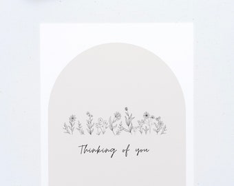 Greeting Card Sympathy Card Hand-drawn Greeting Card Minimalistic Card Instant Download Thanks Printable Card Modern Card Thinking of You