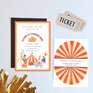 Invitation Circus Birthday Kids Party Invitation Invite Editable Instand Download image 1