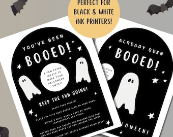 You've Been Booed Coworker Game Printable B/W Printer You've Been Boo'd Treat Tags We've Been Booed Digital Download