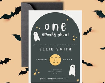 Invite Halloween Party Invite First Birthday Fall Birthday Invitation Costume Party Digital Download Editable Spooky Birthday Invitation