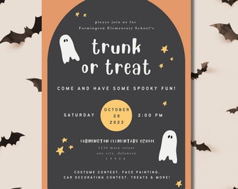 Trunk or Treat Flyer Editable Trunk or Treat Invite Trunk or Treat Invitation Digital Download Halloween Trunk or Treat