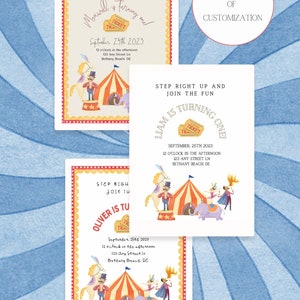 Invitation Circus Birthday Kids Party Invitation Invite Editable Instand Download image 2