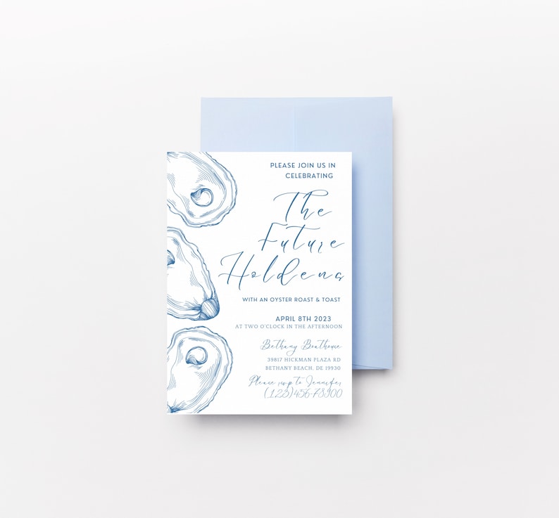 Invitation Oyster Roast Wedding Shower Invitation Modern Wedding Couples Shower Invite Invitation Editable Invite Minimalist image 3