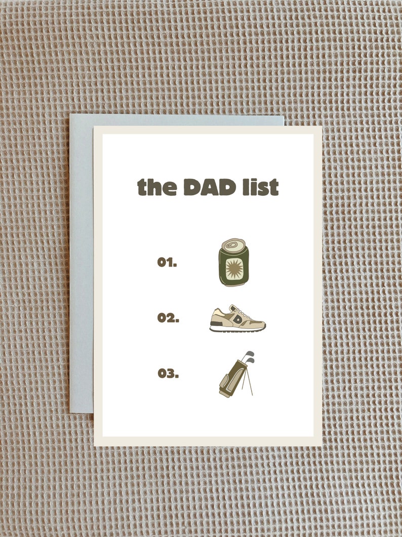 Greeting Card Dad List Card Father's Day Card Hand-Drawn Greeting Cards Printable Cards Download Fathers Day Card Beer image 3