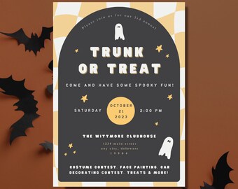 Trunk or Treat Flyer Editable Trunk or Treat Invite Trunk or Treat Invitation Digital Download Halloween Trunk or Treat