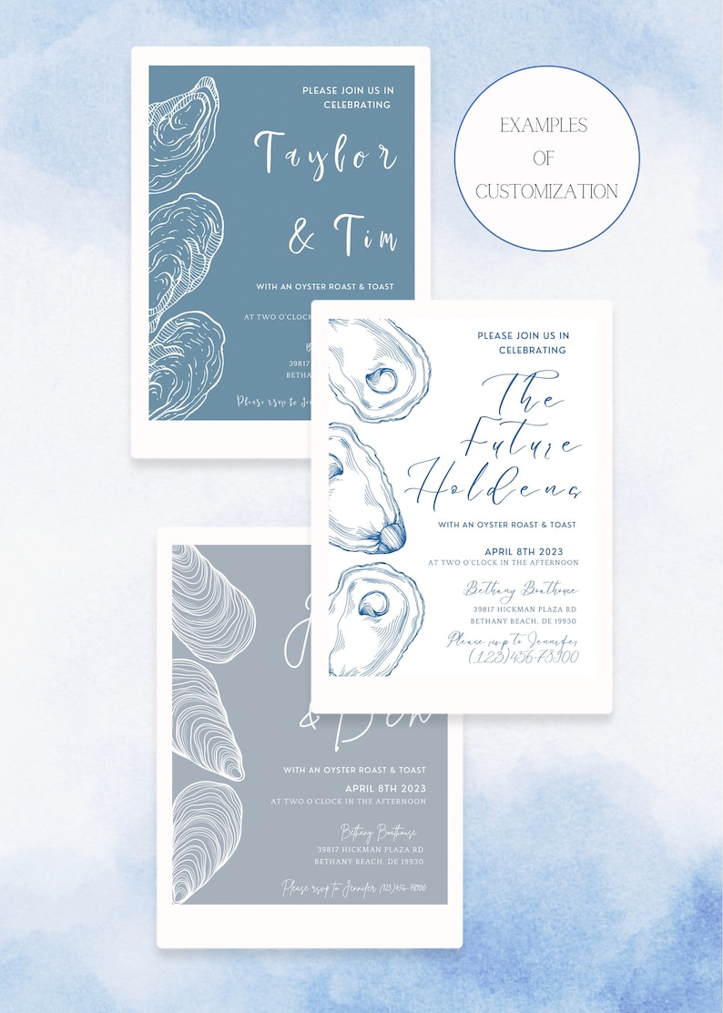 Invitation Oyster Roast Wedding Shower Invitation Modern Wedding Couples Shower Invite Invitation Editable Invite Minimalist image 2