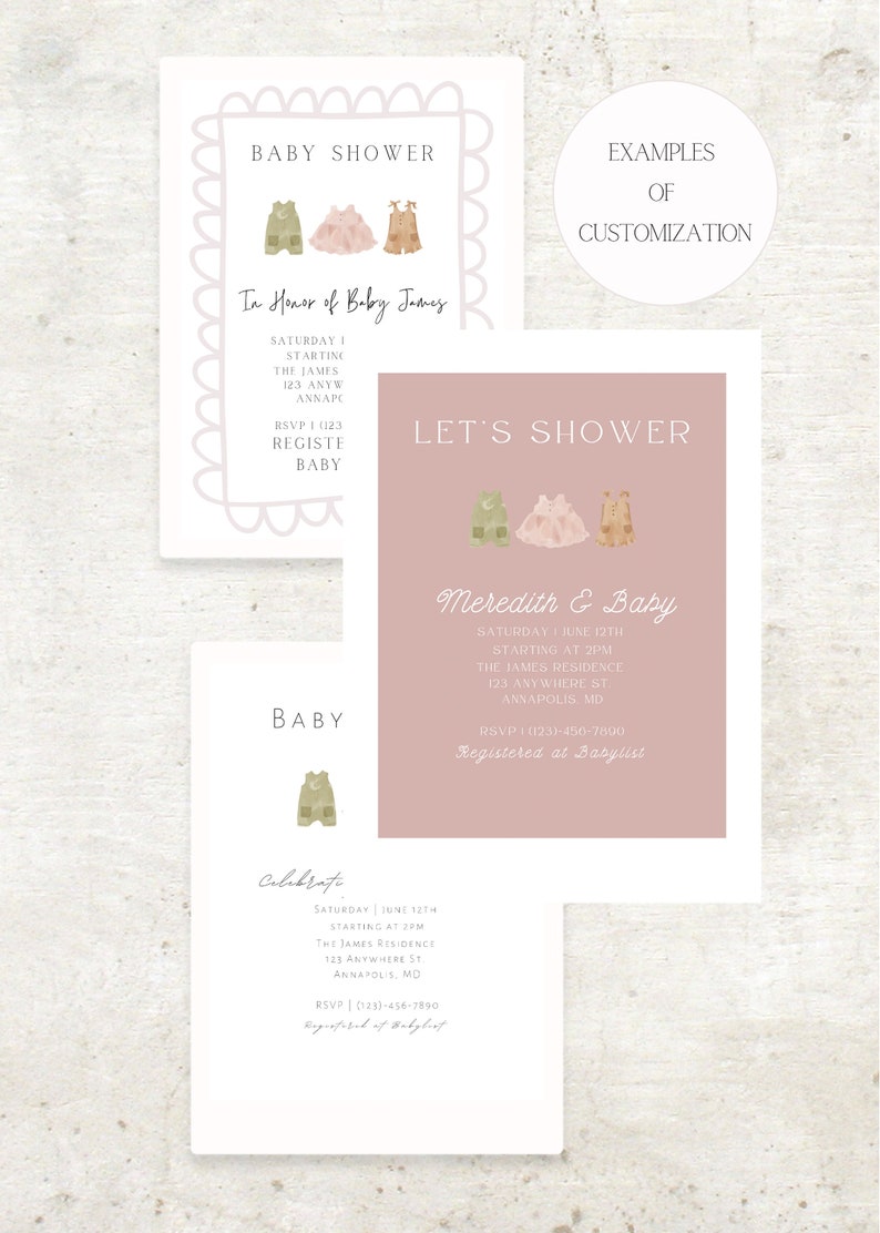 Invitation Baby Shower Invitation Simple Baby Shower Invite Unisex Editable Invite Shower Invite Digital Invite Printable image 2