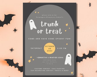 Trunk or Treat Flyer Editable Trunk or Treat Invite Trunk or Treat Invitation Digital Download Halloween Trunk or Treat