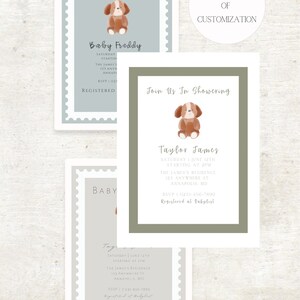 Invitation Baby Shower Invitation Simple Baby Shower Invite Unisex Shower Invitation Teddy Editable Invite Digital Invitation Printable image 2