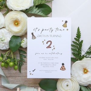 Invitation Birthday Minimalistic Invite Kids Birthday Printable Invitation Digital Party Invitation